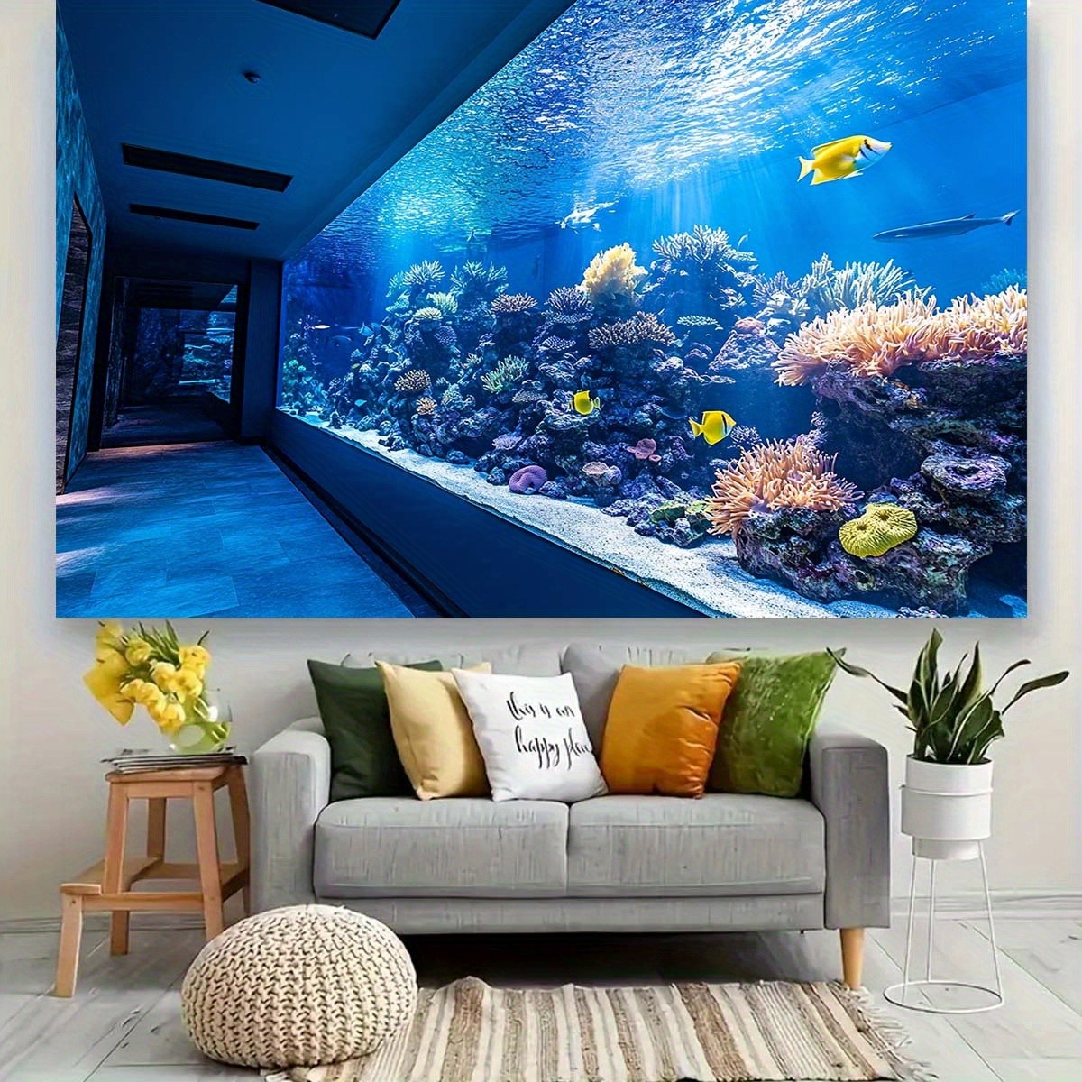 Яркий настенный гобелен с изоб – обзор и цена Fish Aquarium Home